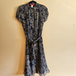 Anne Klein charcoal grey colour chiffon dress